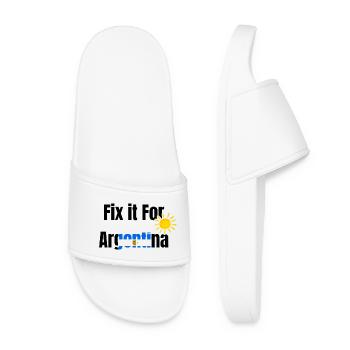 Fix It For Argentina Sun Logo - Women’s Pool Sliders - white - Front
