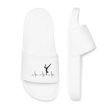 Calisthenics Heartbeat Handstand Women ECG - Women’s Pool Sliders - white - Front
