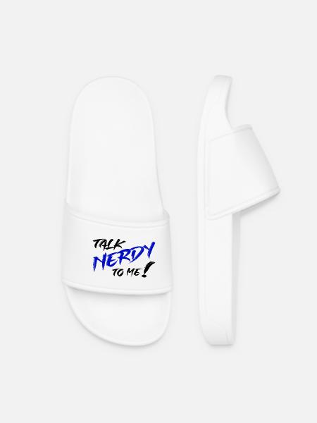 Nerd Graffiti Blue - Women’s Pool Sliders - white