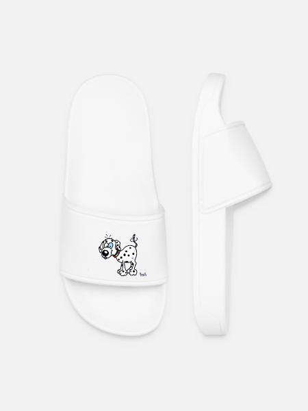 Happy Dalmatian Dog - Women’s Pool Sliders - white