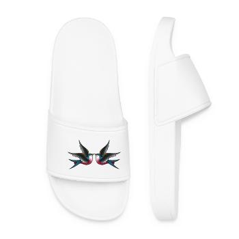 Traditional tattoo 2 swallows - Women’s Pool Sliders - white - Front