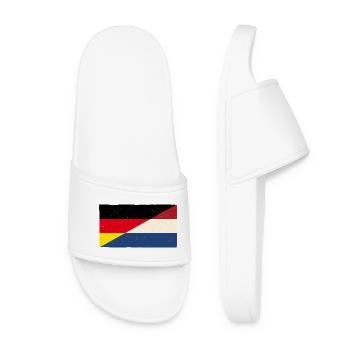 Allemagne et Pays-Bas Pavillon vintage - Claquettes Femme - blanc - Devant