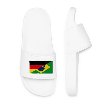 Germany and Brazil Vintage Flag - Women’s Pool Sliders - white - Front