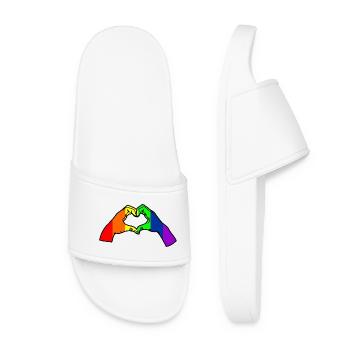 Rainbow hand love - Women’s Pool Sliders - white - Front