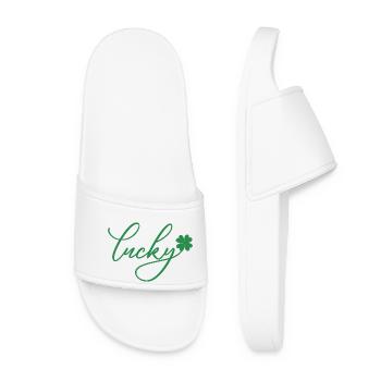 Cadeau de la Saint-Patrick Trèfle Hommes, Femmes, Enfants - Claquettes Femme - blanc - Devant