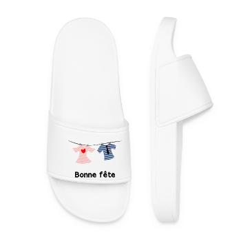 BONNE FÊTE. FÊTE DES MÈRES. FÊTE DES PÈRES. FÊTE - Claquettes Femme - blanc - Devant