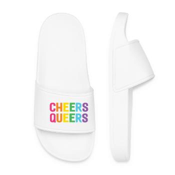 LGBTQ Cheers Queers - Women’s Pool Sliders - white - Front