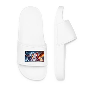 Le combat du feu et de la glace - Claquettes Femme - blanc - Devant