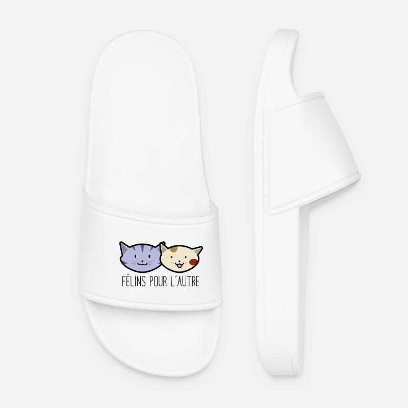 FELINES FOR THE OTHER - Women’s Pool Sliders - white