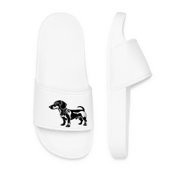 Teckel Dackel - Autocollant Chien de compagnie - Claquettes Femme - blanc - Devant