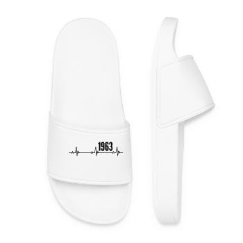 1963 Gift 1963 Retro 1963 Original 1963 Vintage - Women’s Pool Sliders - white - Front