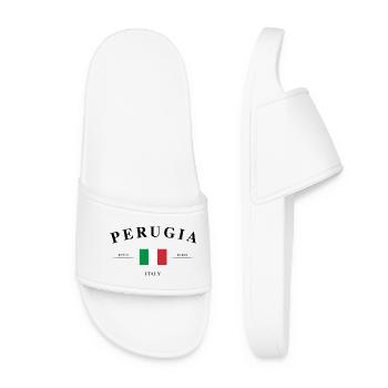 Pérouse Italie Coordonnées Voyage Souvenir - Claquettes Femme - blanc - Devant
