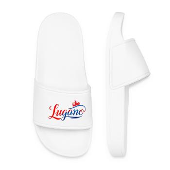 Lugano lettering - Women’s Pool Sliders - white - Front