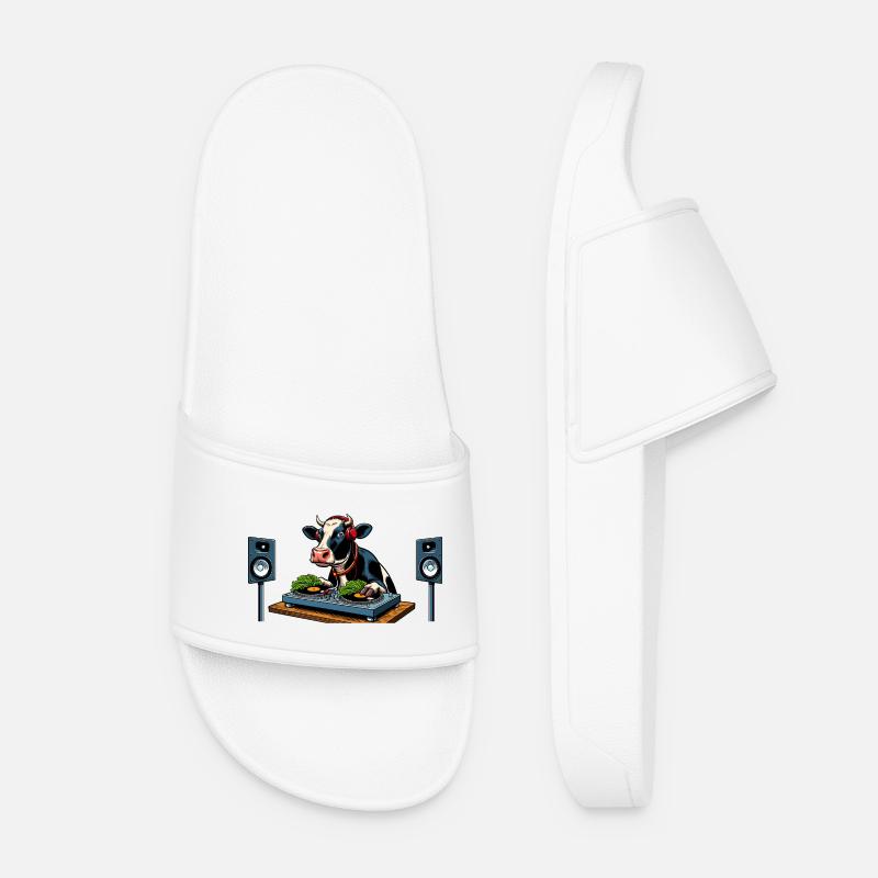 DJ Cowspin - Women’s Pool Sliders - white
