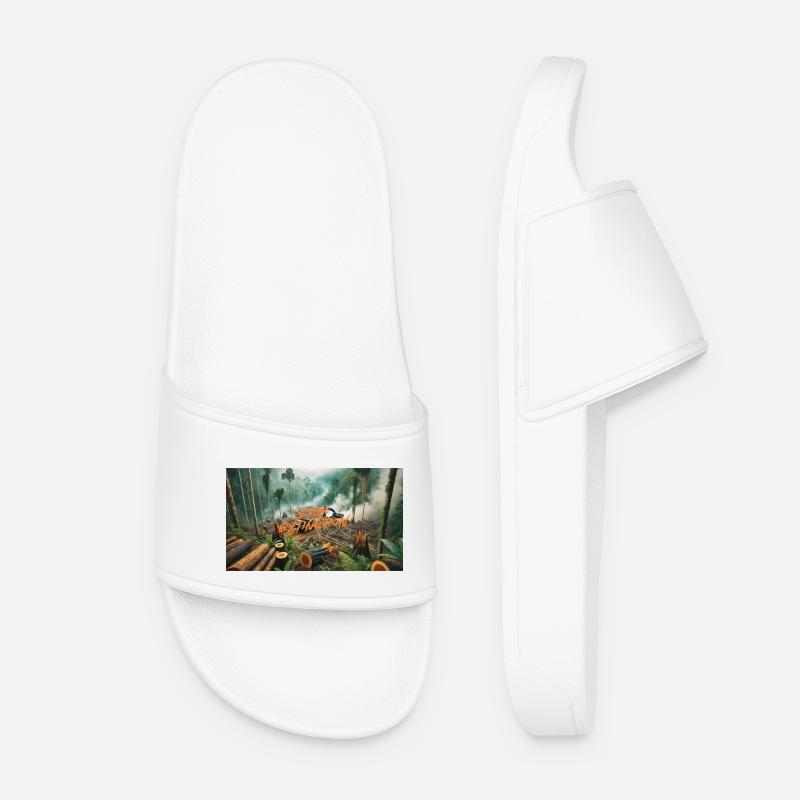 Stop Extinction: Waldschutz Design - Frauen Badelatschen - Weiß