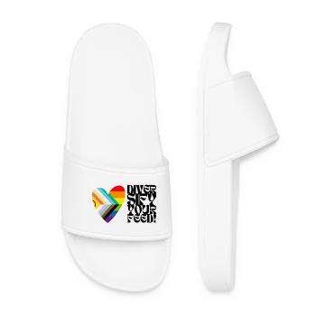 🌈♿ Diversifiez votre flux – Progress Pride&Disability - Claquettes Femme - blanc - Devant