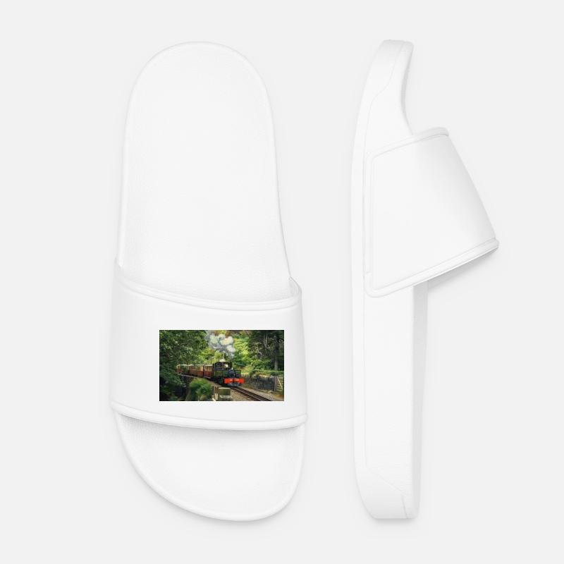 Ffestiniog Idyll - Women’s Pool Sliders - white