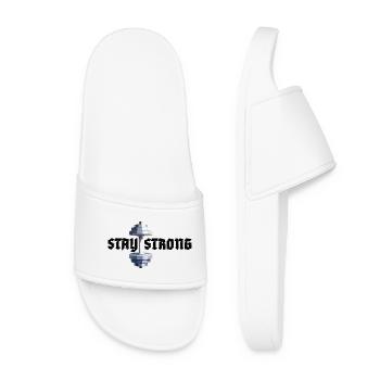 Stay Strong - Fitness Motivation - Women’s Pool Sliders - white - Front