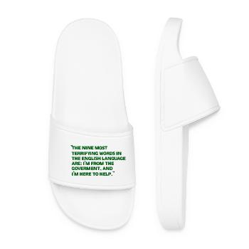 Green quote poster about the government - Women’s Pool Sliders - white - Front