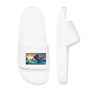 Süßes Robbenbaby auf Eisscholle - Women’s Pool Sliders - white - Front