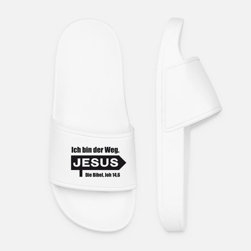 Jesus_Ich-bin-der-Weg - Frauen Badelatschen - Weiß