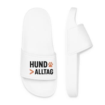 Logo de l’art des pattes du chien tous les jours - Claquettes Femme - blanc - Devant