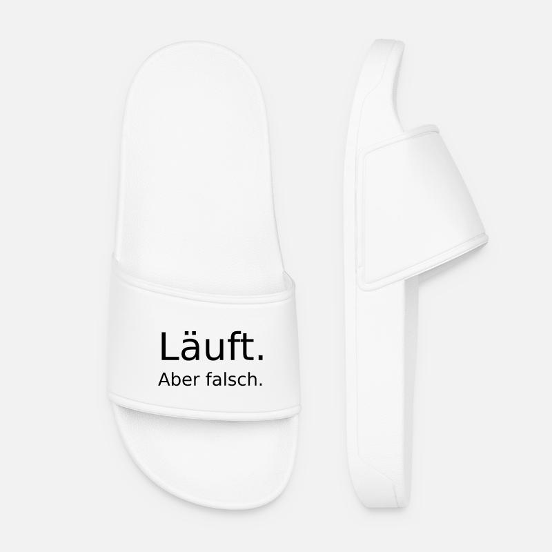 Laeuft ... aber falsch  - Frauen Badelatschen - Weiß