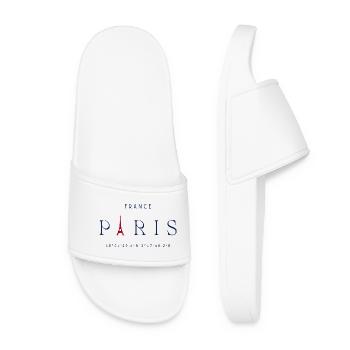 Paris Bleu Tour Eiffel Rouge - Claquettes Femme - blanc - Devant