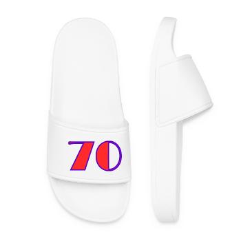 70. 70 ANS. 70e ANNIVERSAIRE. ANNIVERSAIRE 70 ANS. - Claquettes Femme - blanc - Devant
