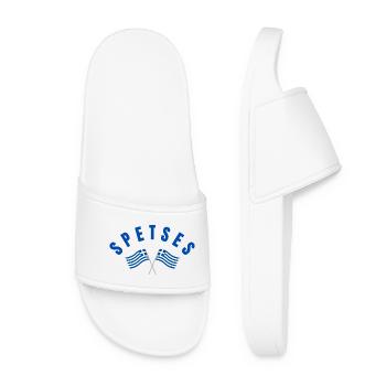 Drapeaux grecs de Spetses - Claquettes Femme - blanc - Devant