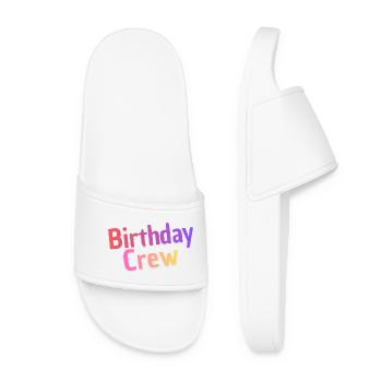 Birthday Crew - Frauen Badelatschen - Weiß - Vorne