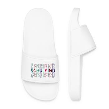 Schulkind bunt Einschulung Erstklässler - Frauen Badelatschen - Weiß - Vorne