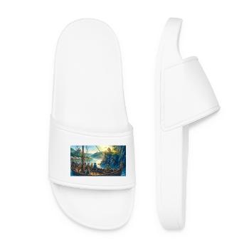 Lorelei, Rhine Nebula, Boatmen, Legend, Myth of the Rhine - Women’s Pool Sliders - white - Front