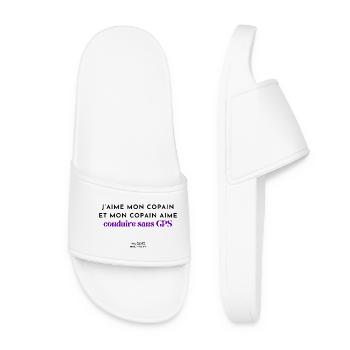 J'aime mon copain et mon copain aime conduire sans - Claquettes Femme - blanc - Devant