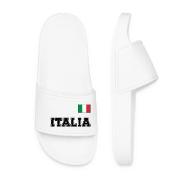 Italy Jersey Look - ITALIA with Flag Flag - Women’s Pool Sliders - white - Front