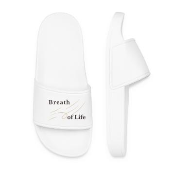 Breath of Life Christian Design – Gen 2:7 - Women’s Pool Sliders - white - Front