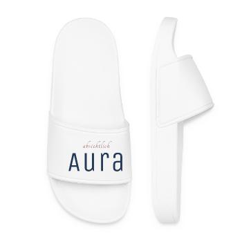 Absichtlich Aura Typo-Print - Frauen Badelatschen - Weiß - Vorne