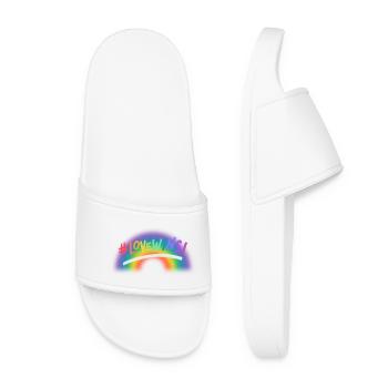 Liebe gewinnt Regenbogen - Frauen Badelatschen - Weiß - Vorne