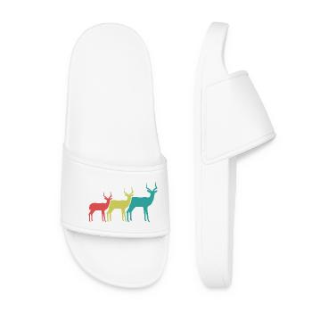 Colorful Antelope Silhouettes - Women’s Pool Sliders - white - Front