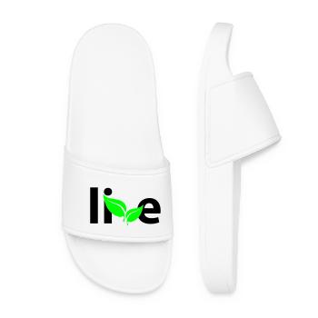 Live | Green | Garden | Garten - Women’s Pool Sliders - white - Front