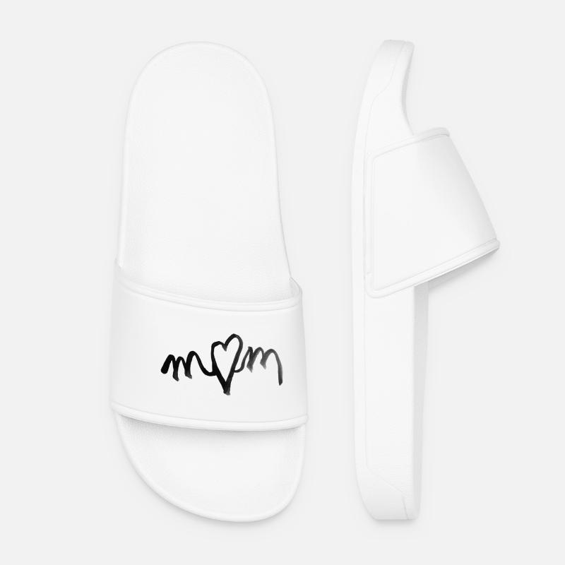 I heart MOM love - das Geschenk zum Muttertag - Frauen Badelatschen - Weiß