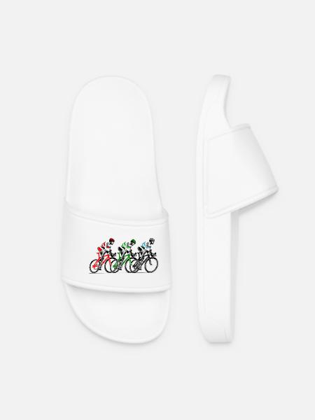 Trois cyclistes en mouvement - Claquettes Femme - blanc