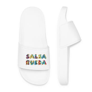 Rueda Salsa Tanz Musik positiver Schriftzug - Claquettes Femme - blanc - Devant