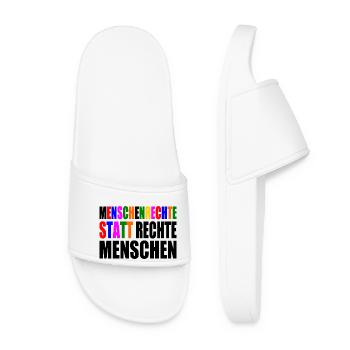 menschenrechte statt rechte menschen - Frauen Badelatschen - Weiß - Vorne