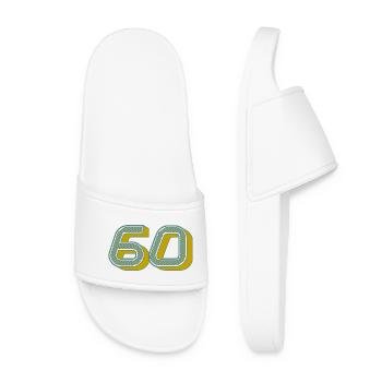 60. 60 ANS. 60e ANNIVERSAIRE. ANNIVERSAIRE 60 ANS. - Claquettes Femme - blanc - Devant