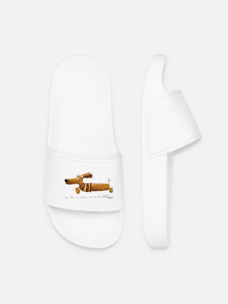 Running Dachshund I Dachshund I Dachshund I Dog - Women’s Pool Sliders - white