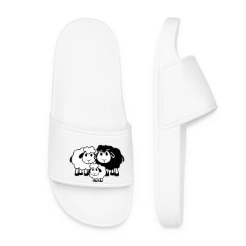 Family Sheep 3 Daddy Mom Parents Child Love Baby - Women’s Pool Sliders - white - Front