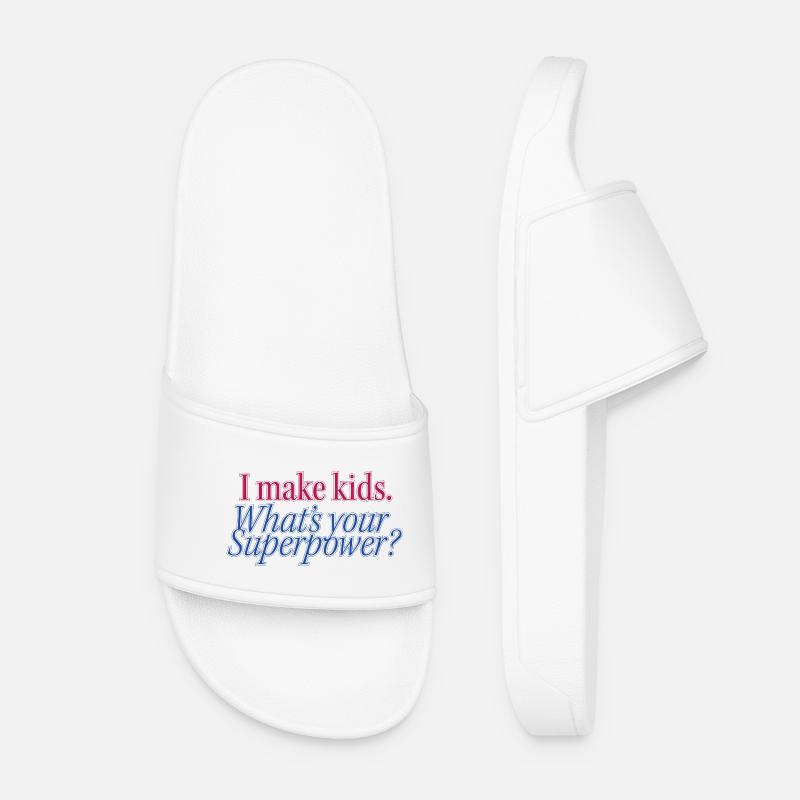 Superpower Parenthood Statement - Women’s Pool Sliders - white
