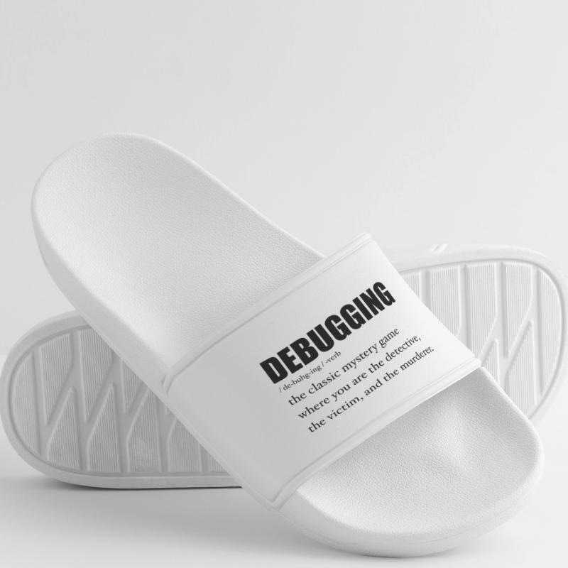 Programmierer Debugging Definition Lustig IT-Entwickler Frauen Badelatschen