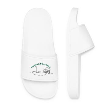 Certified golf cart driver - Women’s Pool Sliders - white - Front